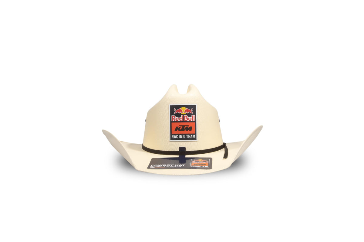 KTM Genuine Cowboy Hat front view, durable build for everyday wear and race-day vibes.