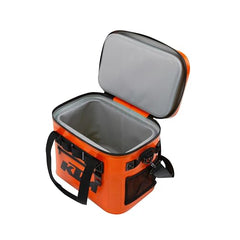 KTM Soft Cooler orange, open top, keeps drinks cold at the track