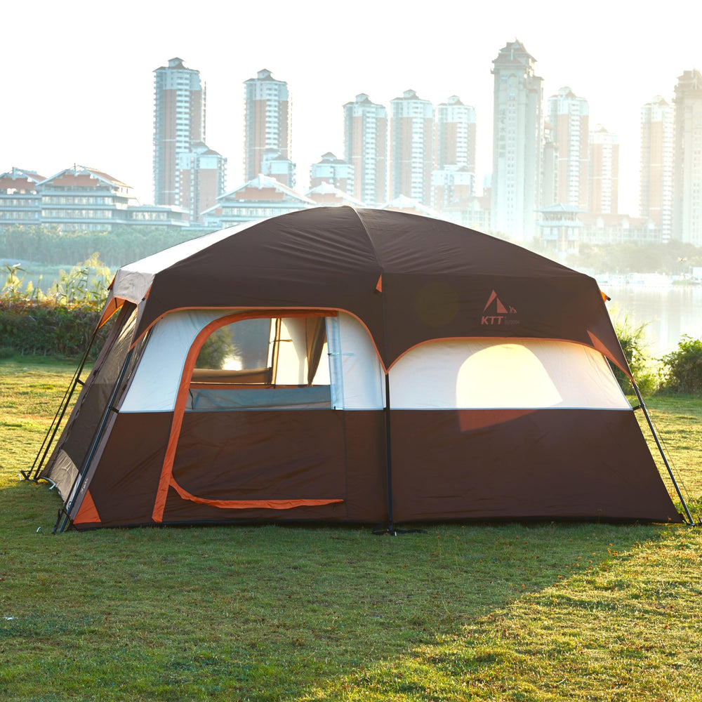 KTT Extra Large Tent fabric closeup shows waterproof material and floor protection