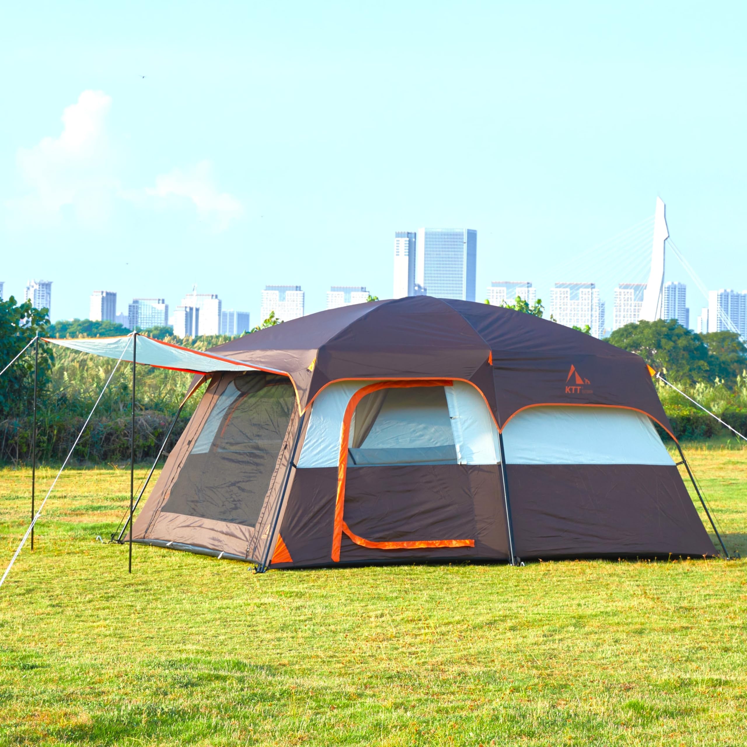 KTT Extra Large Tent straight wall design increases interior usable space