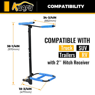 KUAFU hitch receiver compatibility with 2-inch hitch for RVs and trucks.