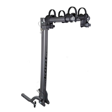 KUAT Beta folded bicycle rack saves space for storage after trips.