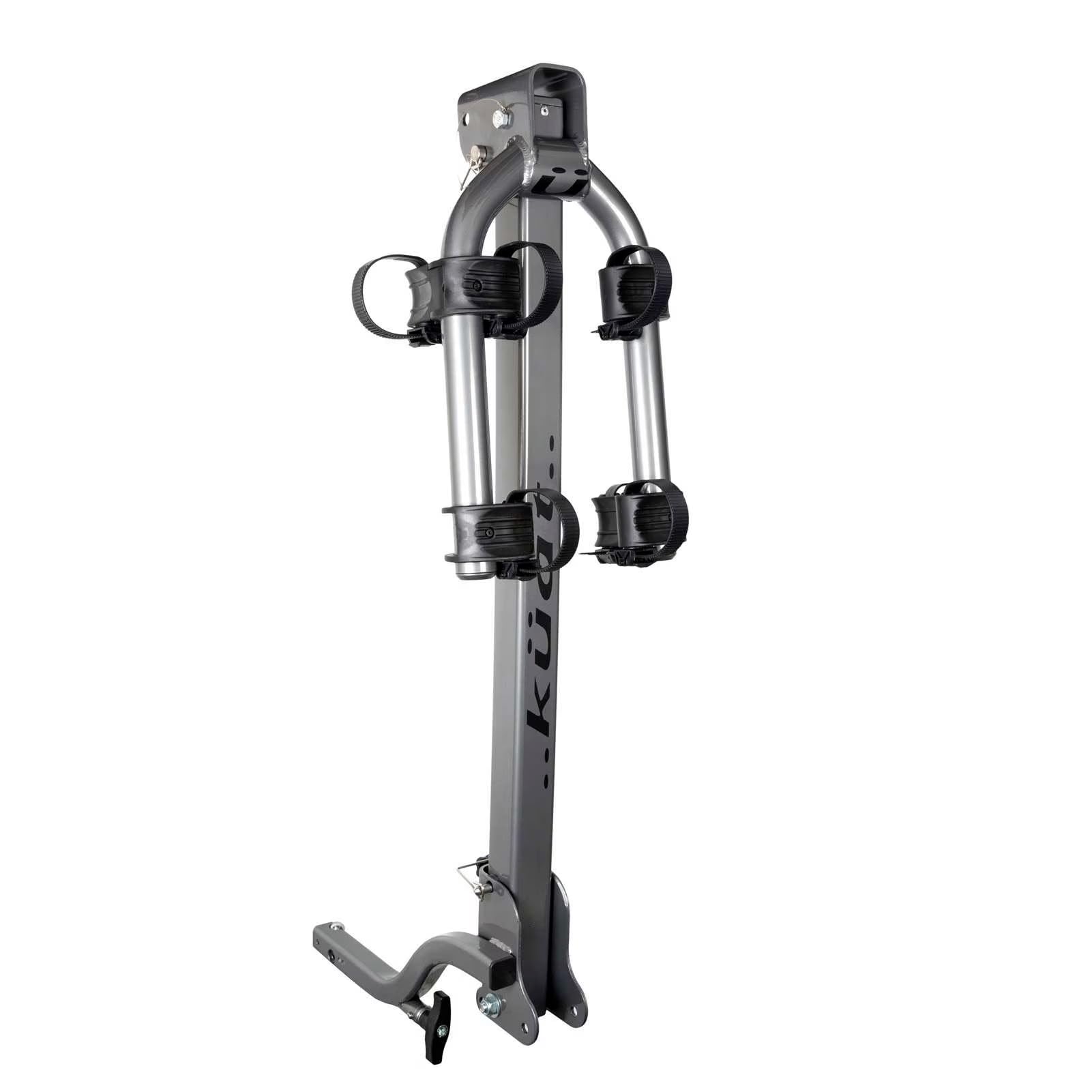 KUAT Beta hitch bike rack on a vehicle showing easy mounting and alloy finish.