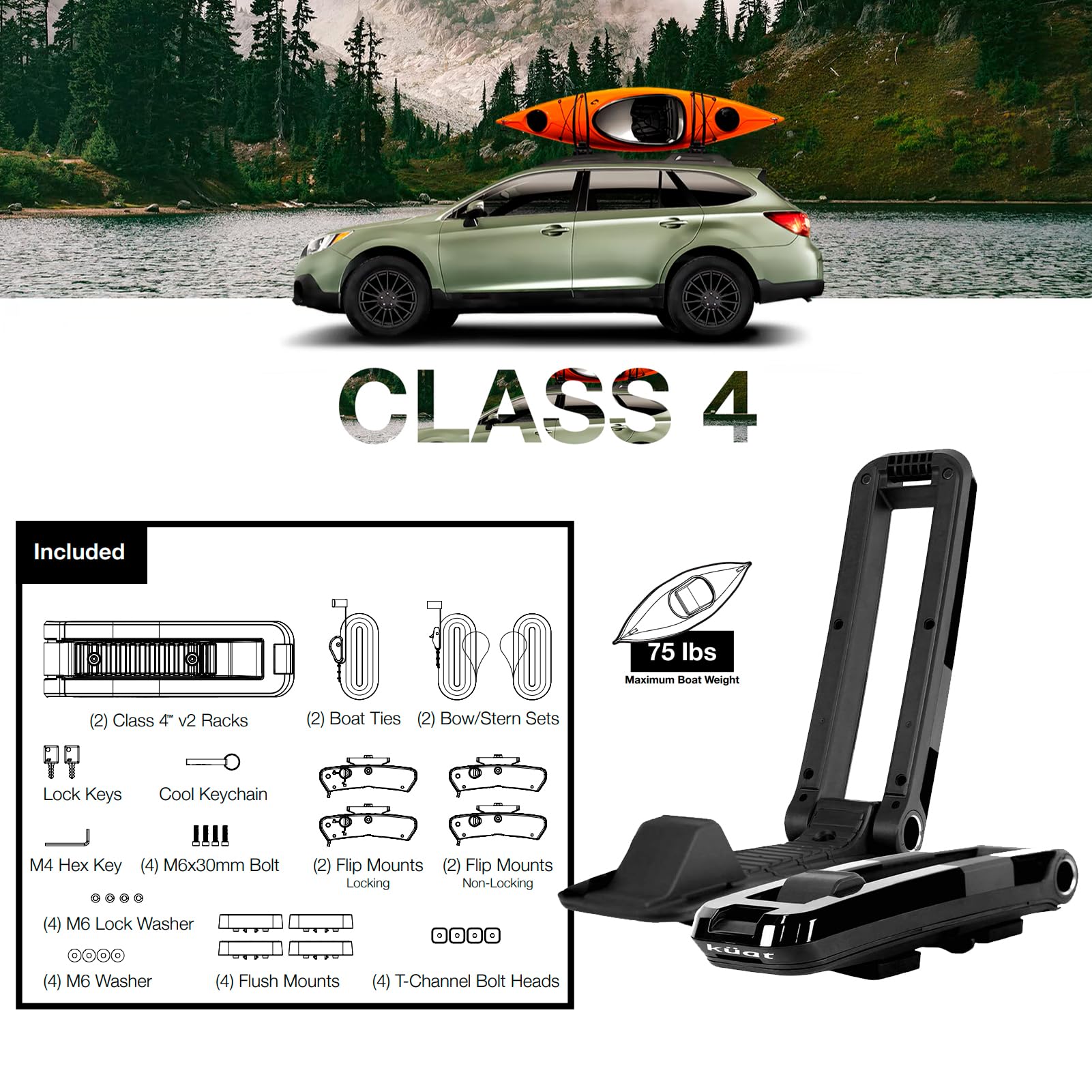 KUAT Class 4 V2 strap-management keeps webbing tidy during transit.