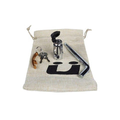 Kuat hitch lock in burlap bag with included keys for secure transport.