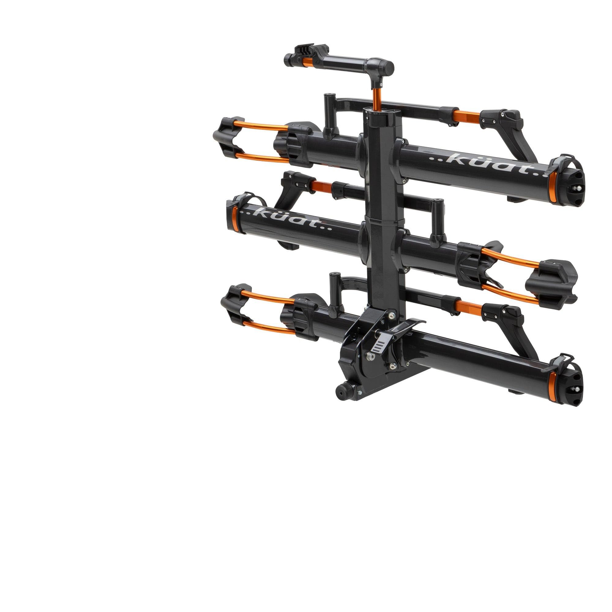 KUAT NV Add-On 2.0 expanded to 3-bike setup shows rugged all-metal design.