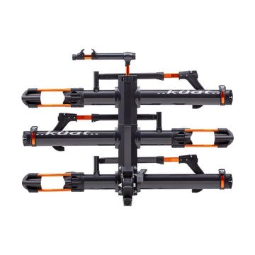 KUAT NV Add-On 2.0 front tire cradle highlights adjustable fit for multiple bike sizes.