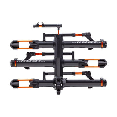 KUAT NV Add-On 2.0 front tire cradle highlights adjustable fit for multiple bike sizes.