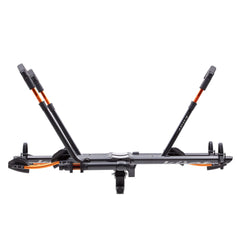 KUAT NV Add-On 2.0 front tire ratchet release enables quick loading.