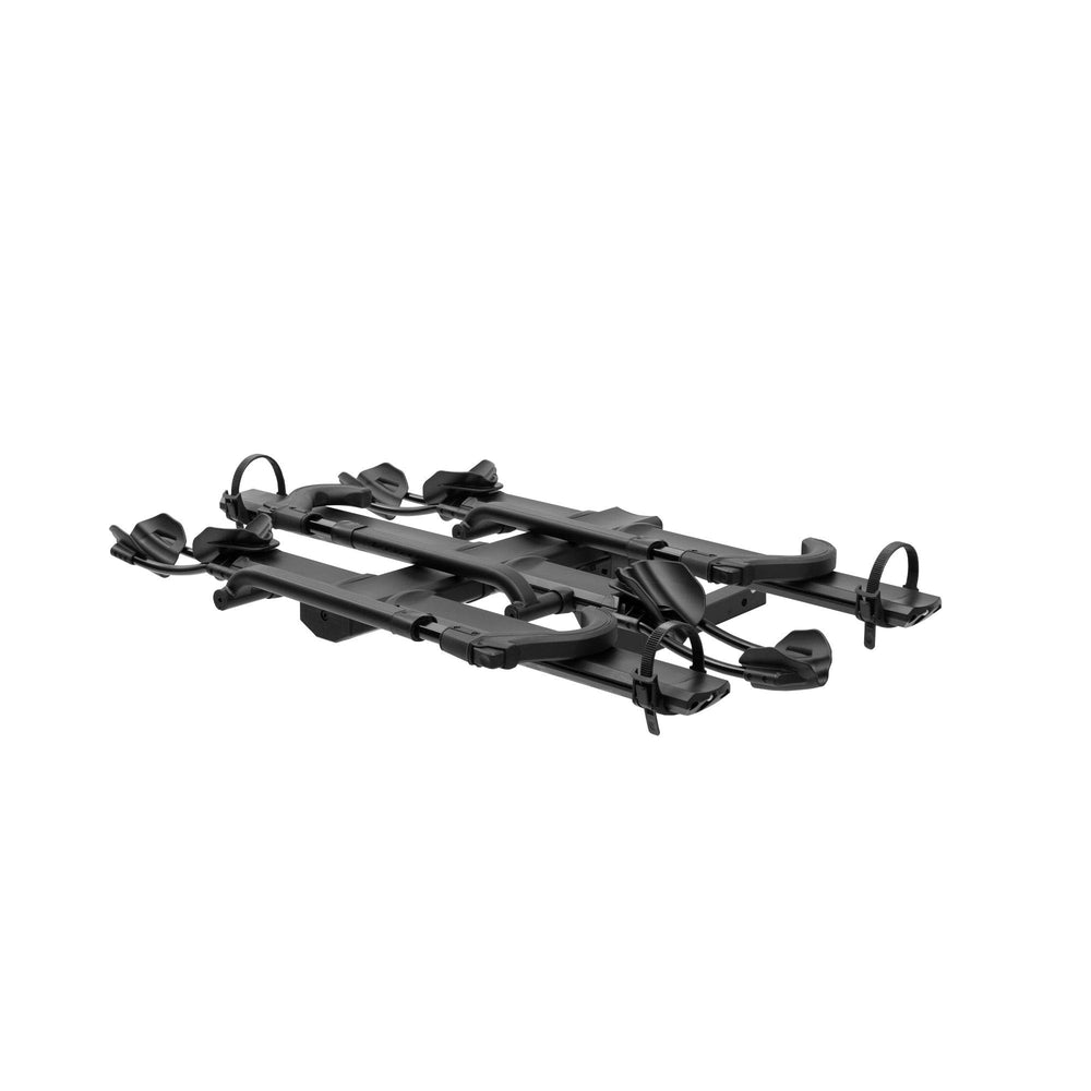 KUAT NV Base 2.0 Add-On mounted on hitch to show 3-bike capacity expansion