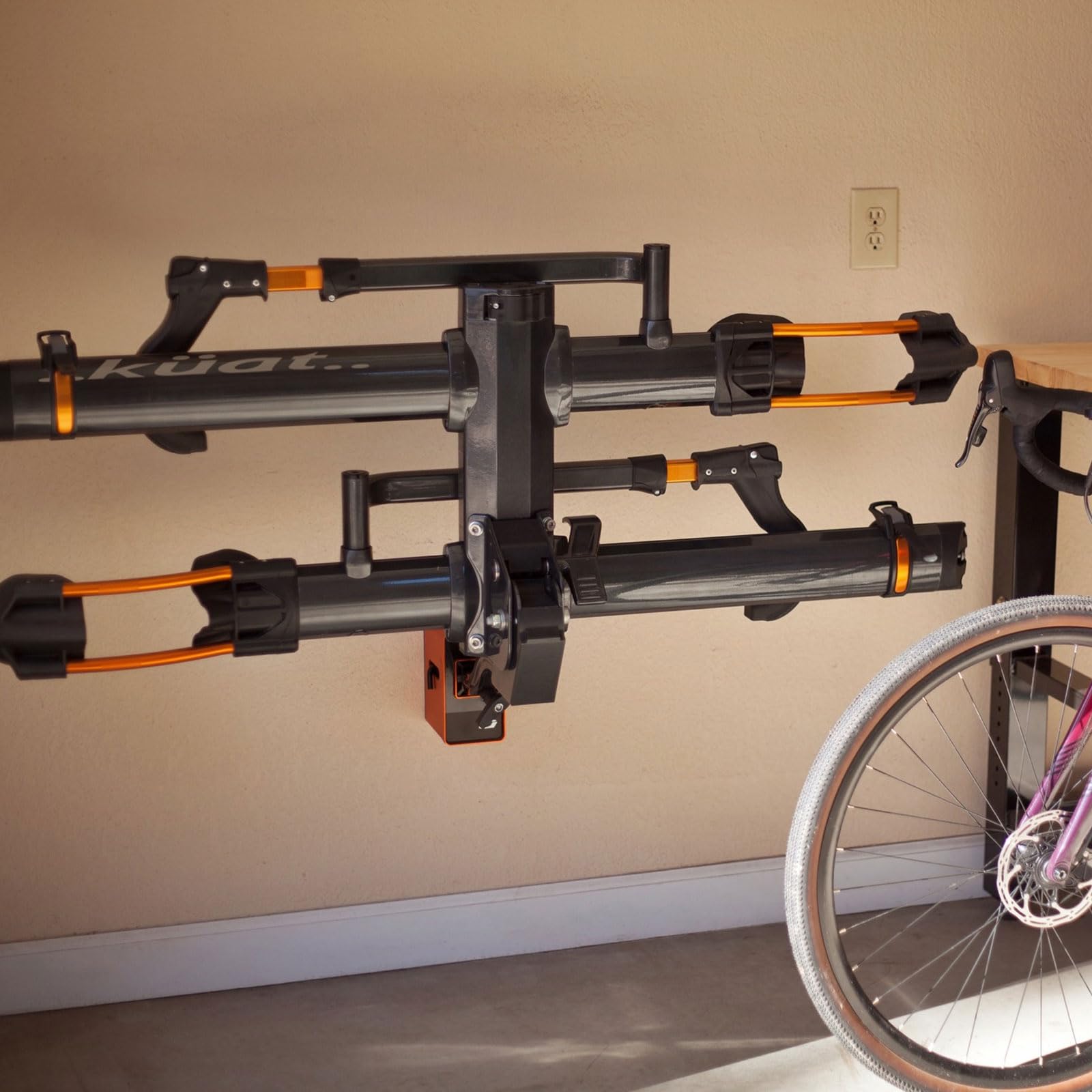 Kuat RackDock sturdy wall mount supporting gear securely
