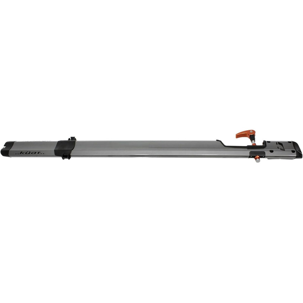 KUAT Trio fork mount carrier front view demonstrates secure clamp and lock.