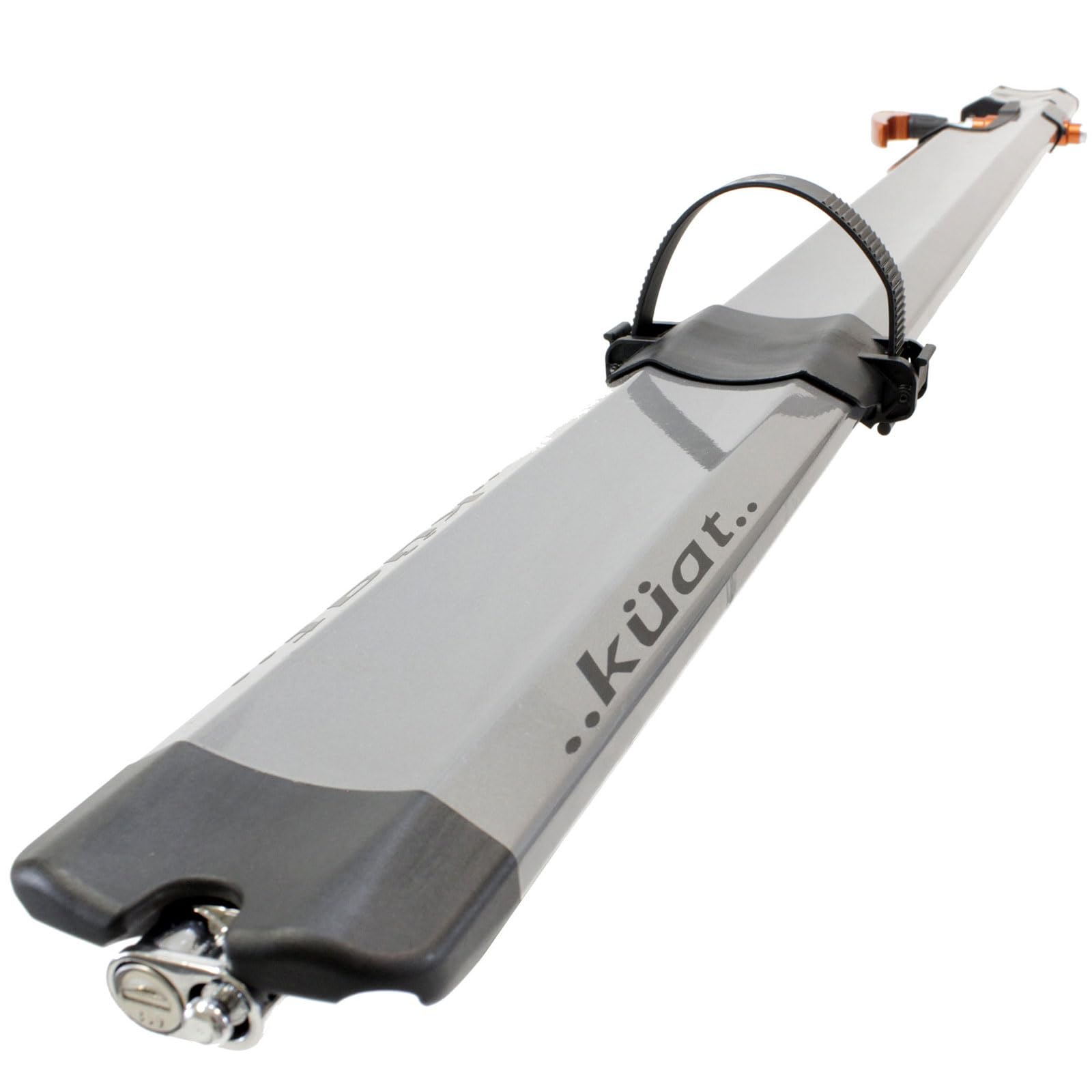 KUAT Trio cable lock integration protects frame and rear wheel during transit.
