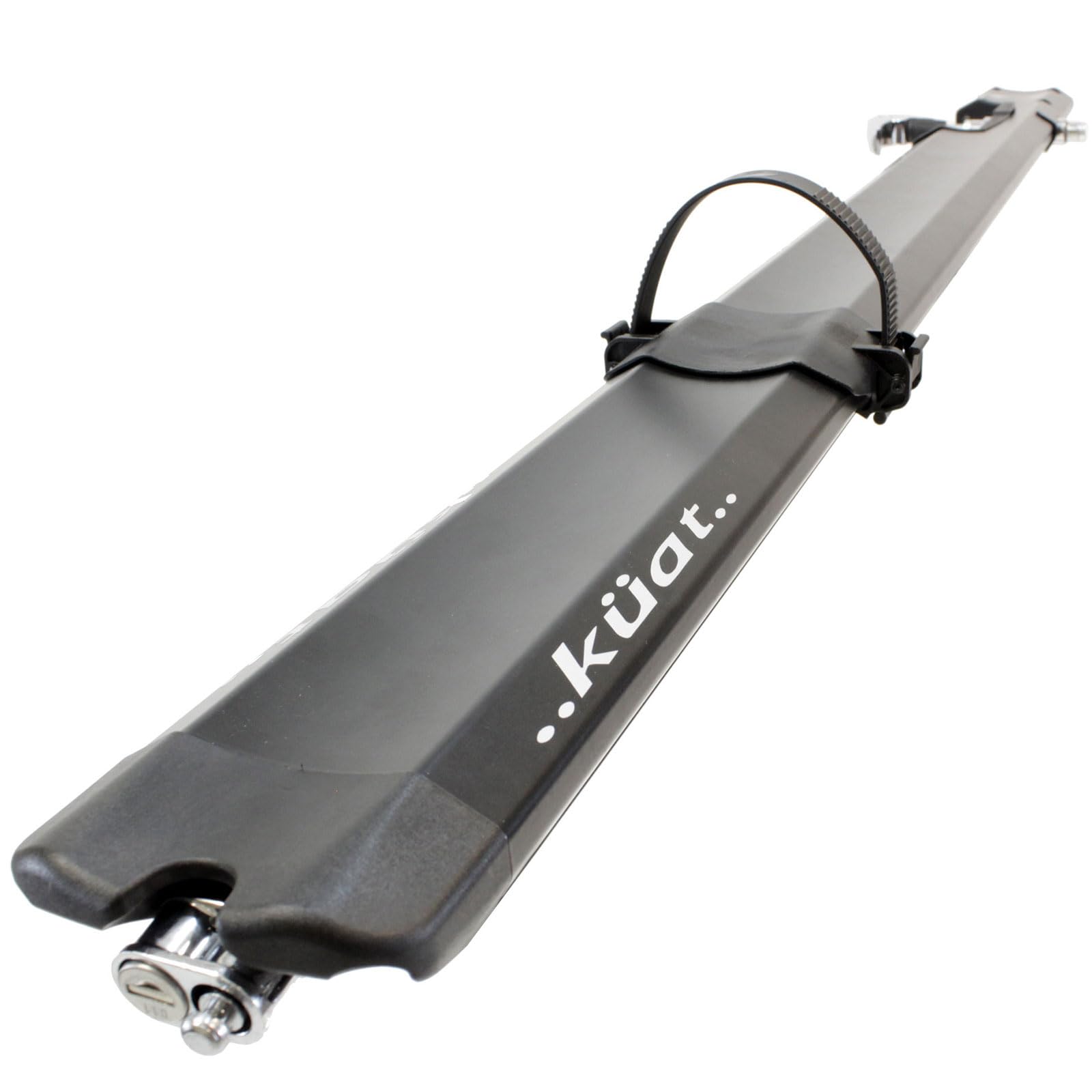 Kuat Trio sliding rear tire strap keeps wheel stable in transit.