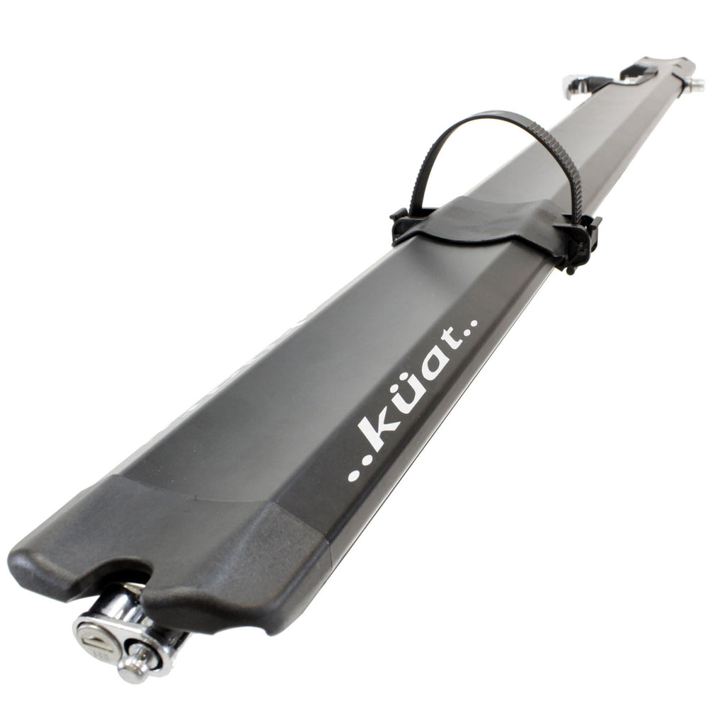 Kuat Trio sliding rear tire strap keeps wheel stable in transit.
