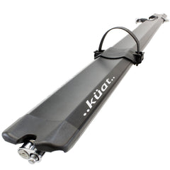 Kuat Trio sliding rear tire strap keeps wheel stable in transit.