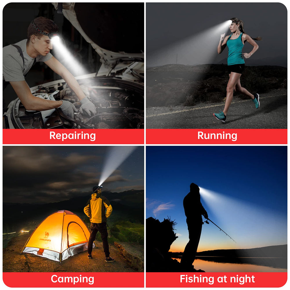 Kucoal headlamp 2-pack packaging and included accessories for travel