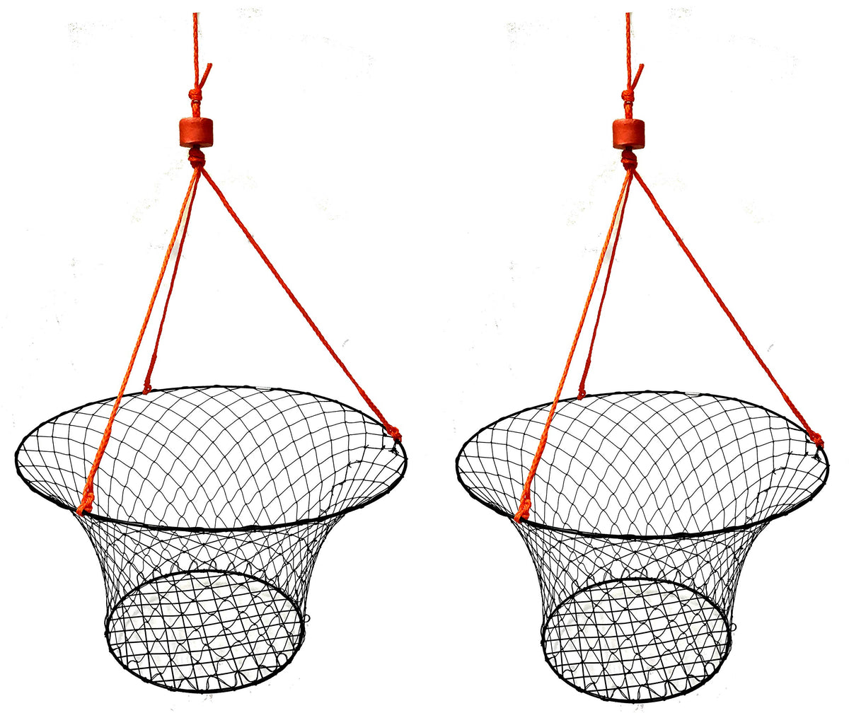 KUFA crab trap with a 30-inch vinyl-coated steel ring for secure crabbing.