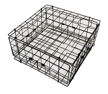KUFA vinyl-coated crab trap front view, showcasing durable construction for rugged boating use