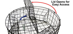 KUFA crab trap with three-entry tunnels improves capture chances.