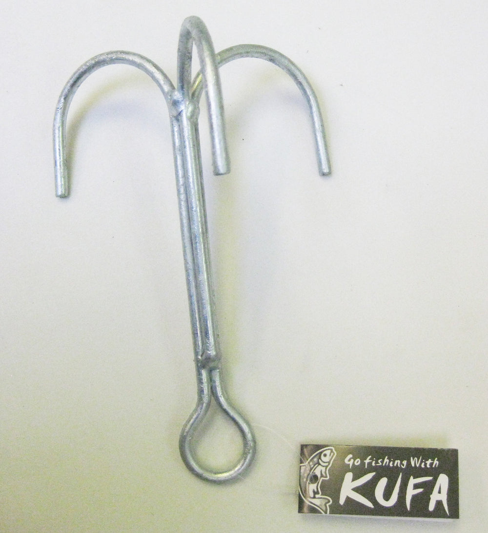 Grapple hooks made from 1/4 inch steel wire, hot-dipped galvanized