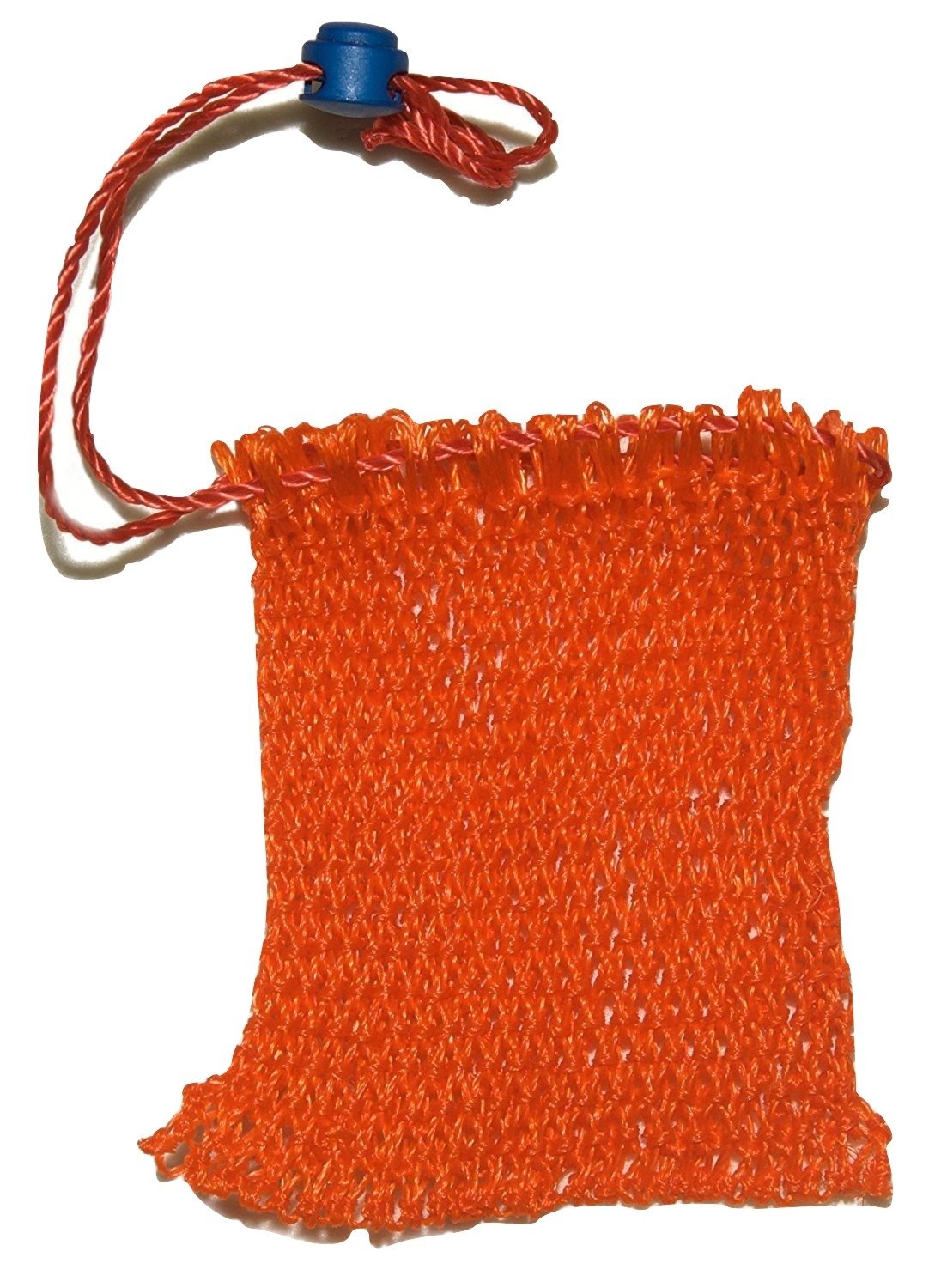 KUFA prawn trap bait bag with stretched orange mesh, ideal for securing bait on trotlines.