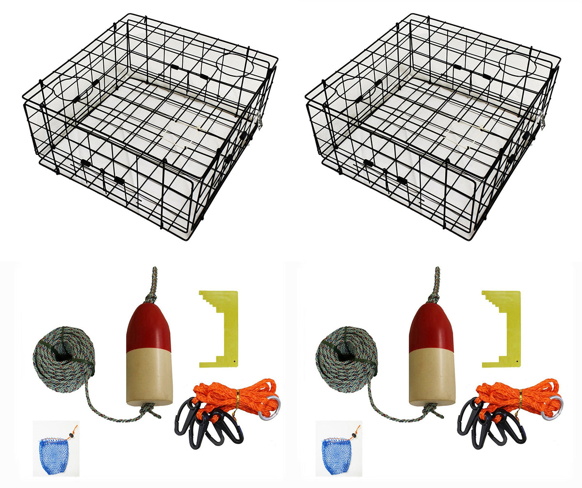 KUFA Sports 24in vinyl-coated crab trap front view, durable coastal gear.