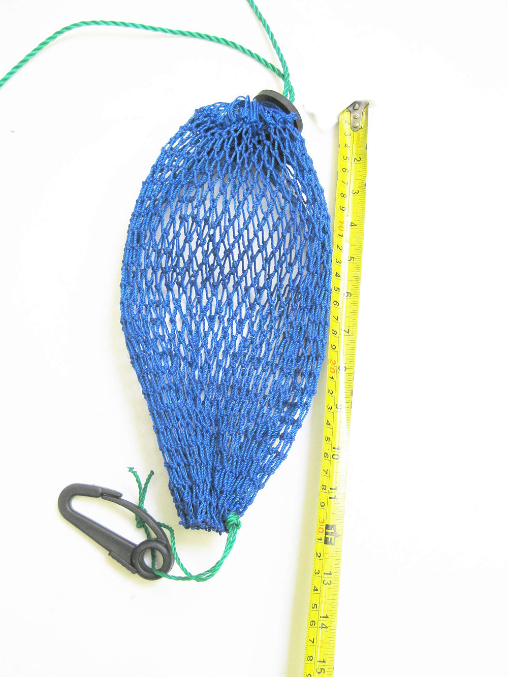 Close-up of KUFA bait bag mesh showing 3/4 inch opening for easy baiting.