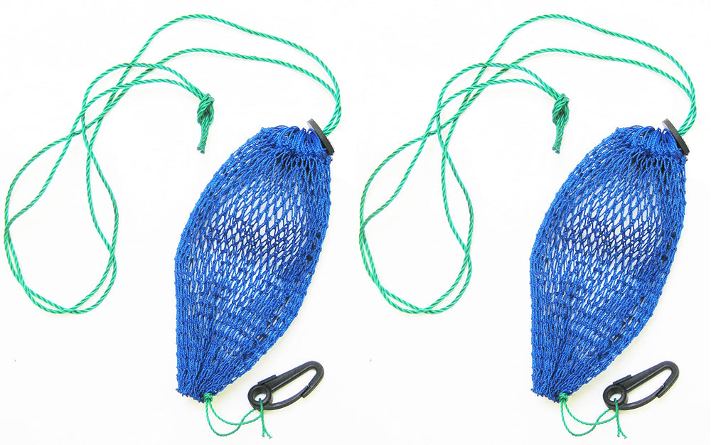 KUFA Sports crab trap bait bag pair attached to a trap for secure bait.