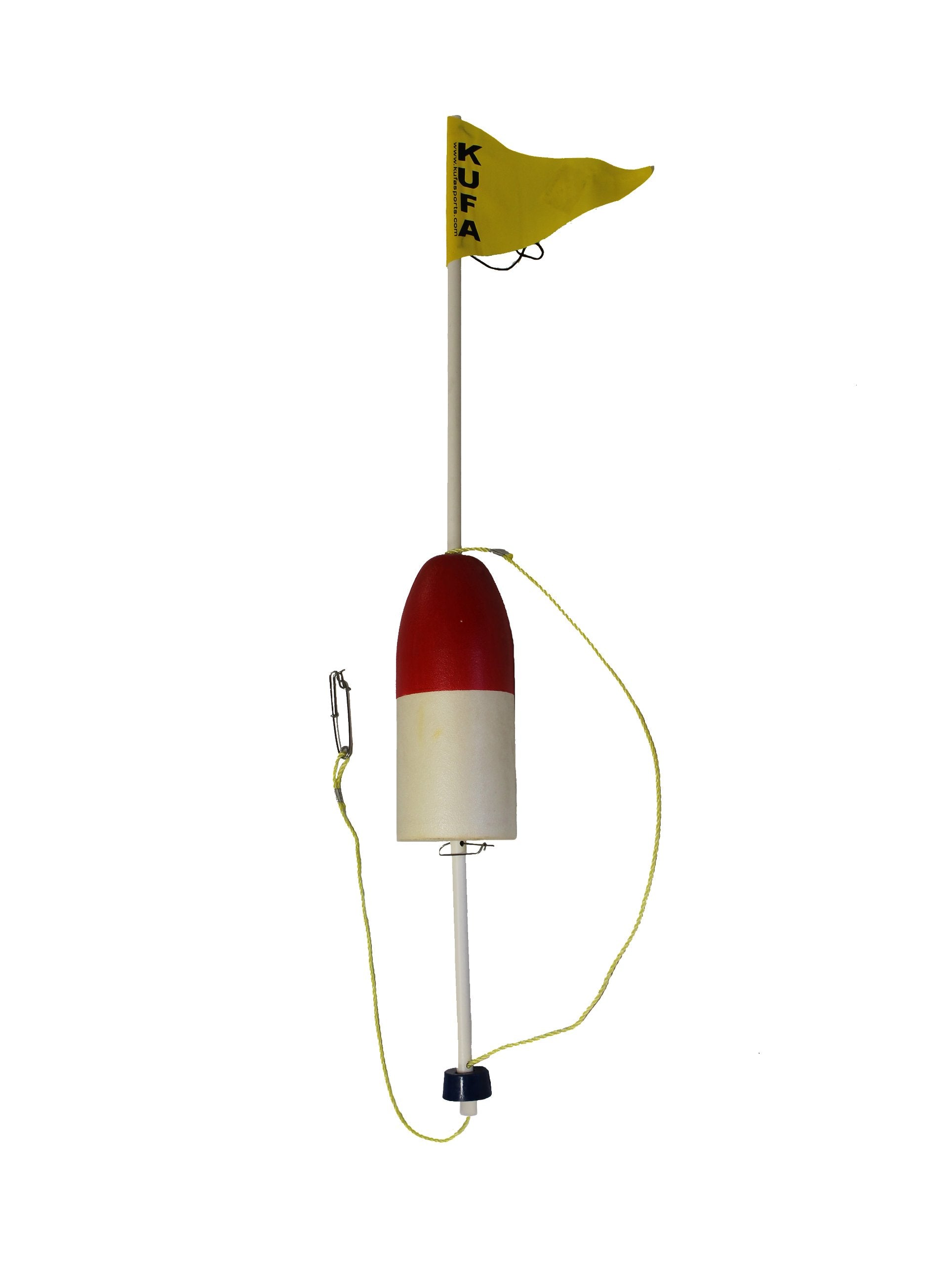KUFA Sports crab trap float with PVC flag pole boosts visibility for easier trap positioning.