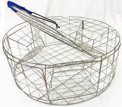 KUFA CT120-N stainless steel round crab trap front view with three entry tunnels for efficient crabbing