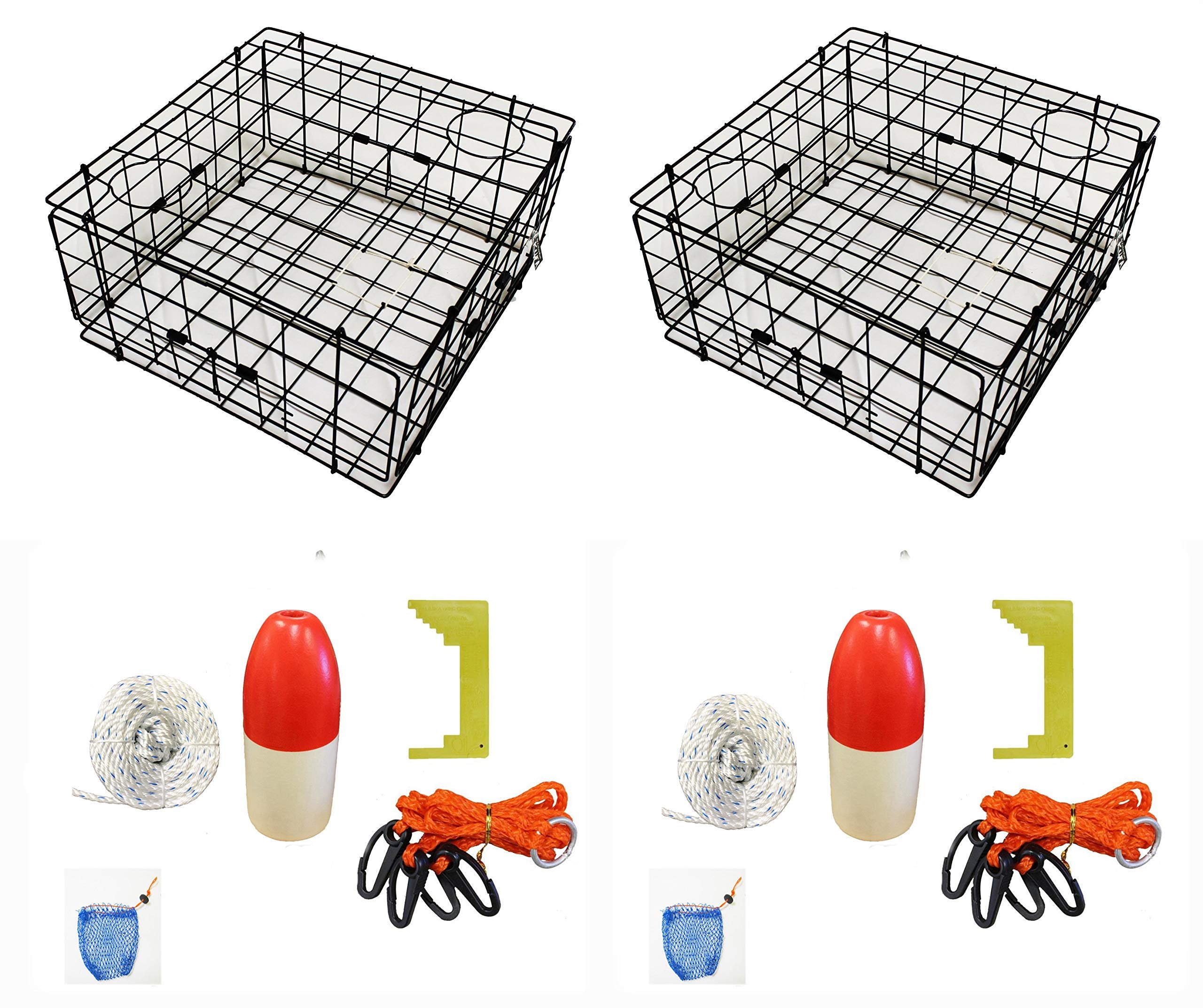 KUFA vinyl-coated crab trap square 24x24x12h is built for durability in tidal waters.
