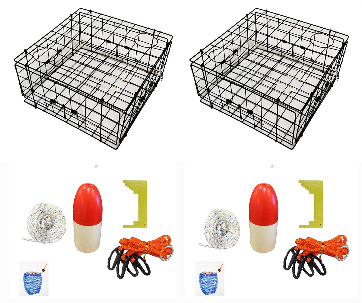KUFA vinyl-coated crab trap square 24x24x12h is built for durability in tidal waters.