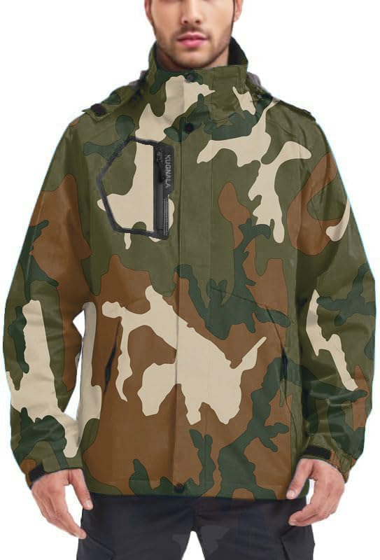 Kugnala men's rain jacket with foldable hood offers flexible protection in wet weather.