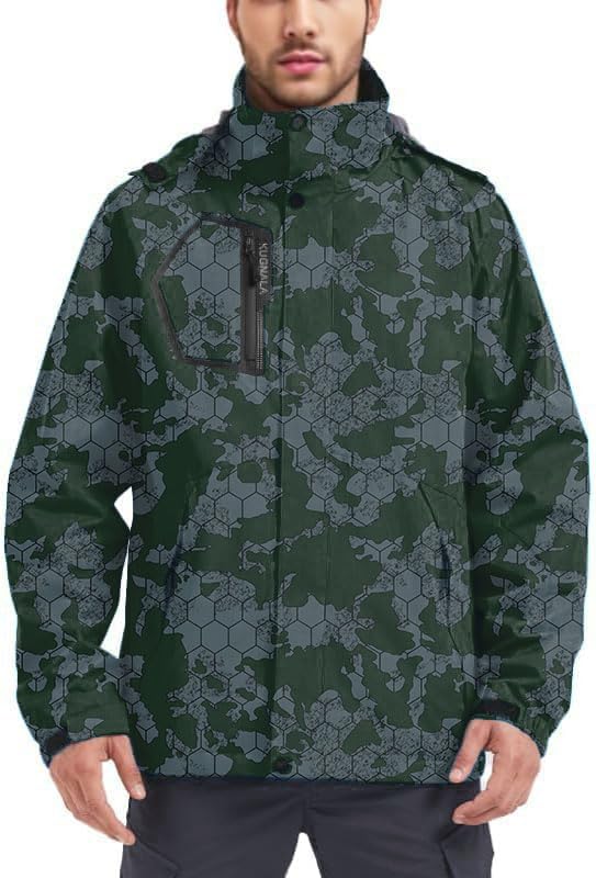 Kugnala men's rain jacket front view with waterproof, windproof protection for outdoors