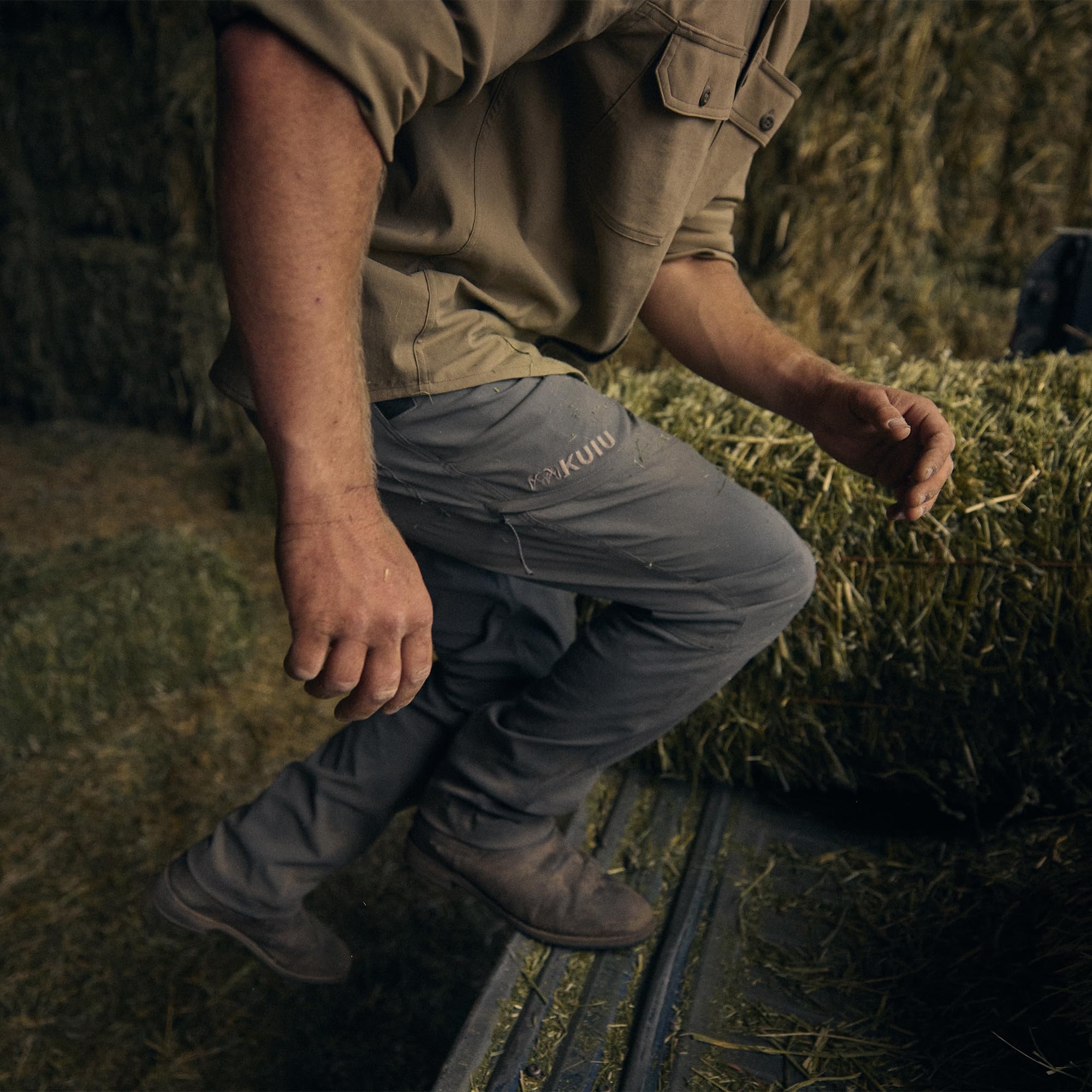 KUIU Guide Pro Pant articulated fit supports movement across rugged terrain.