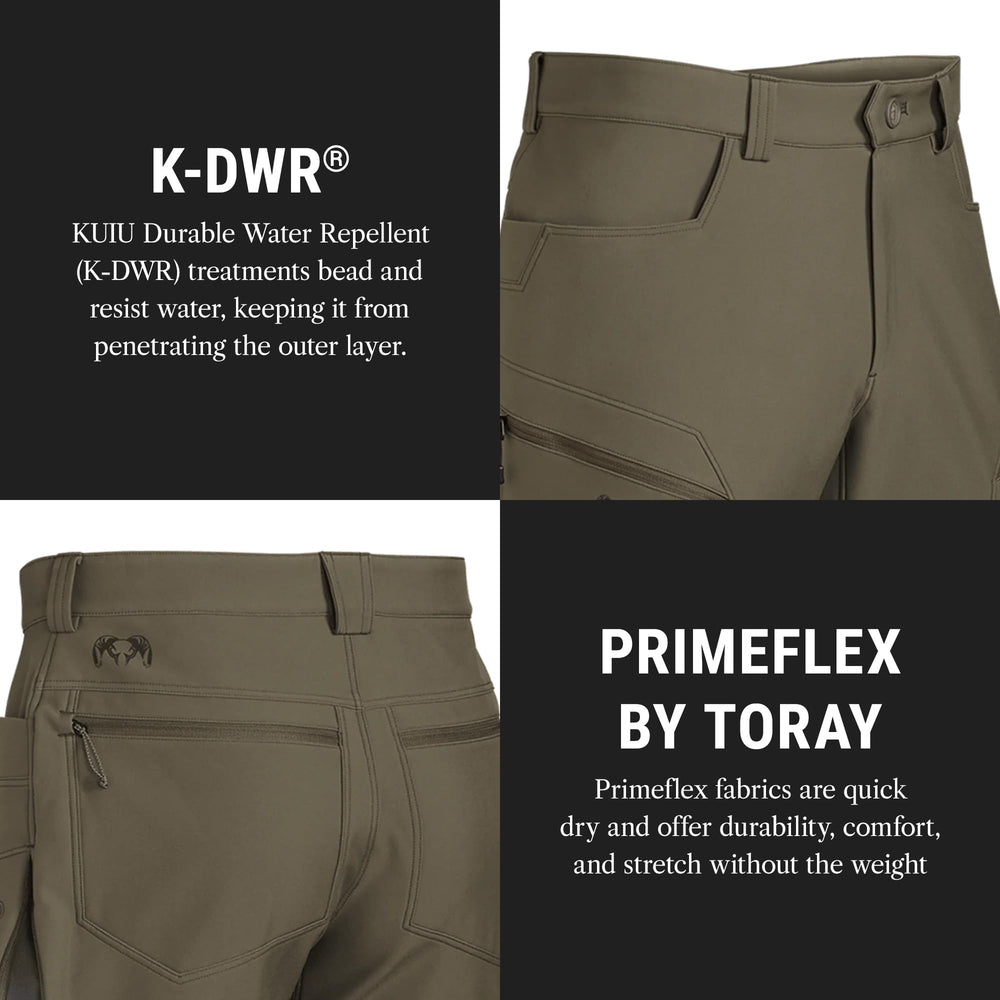 KUIU Guide Pro Pant durable nylon exterior withstands rugged ground conditions
