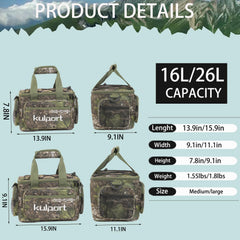 Kulport tackle bag water-resistant fabrication defends gear against splashes.