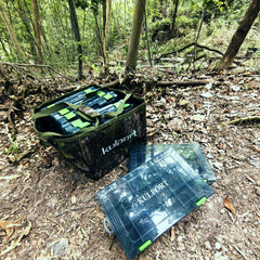 Inside view with tackle boxes arranged in Kulport bag