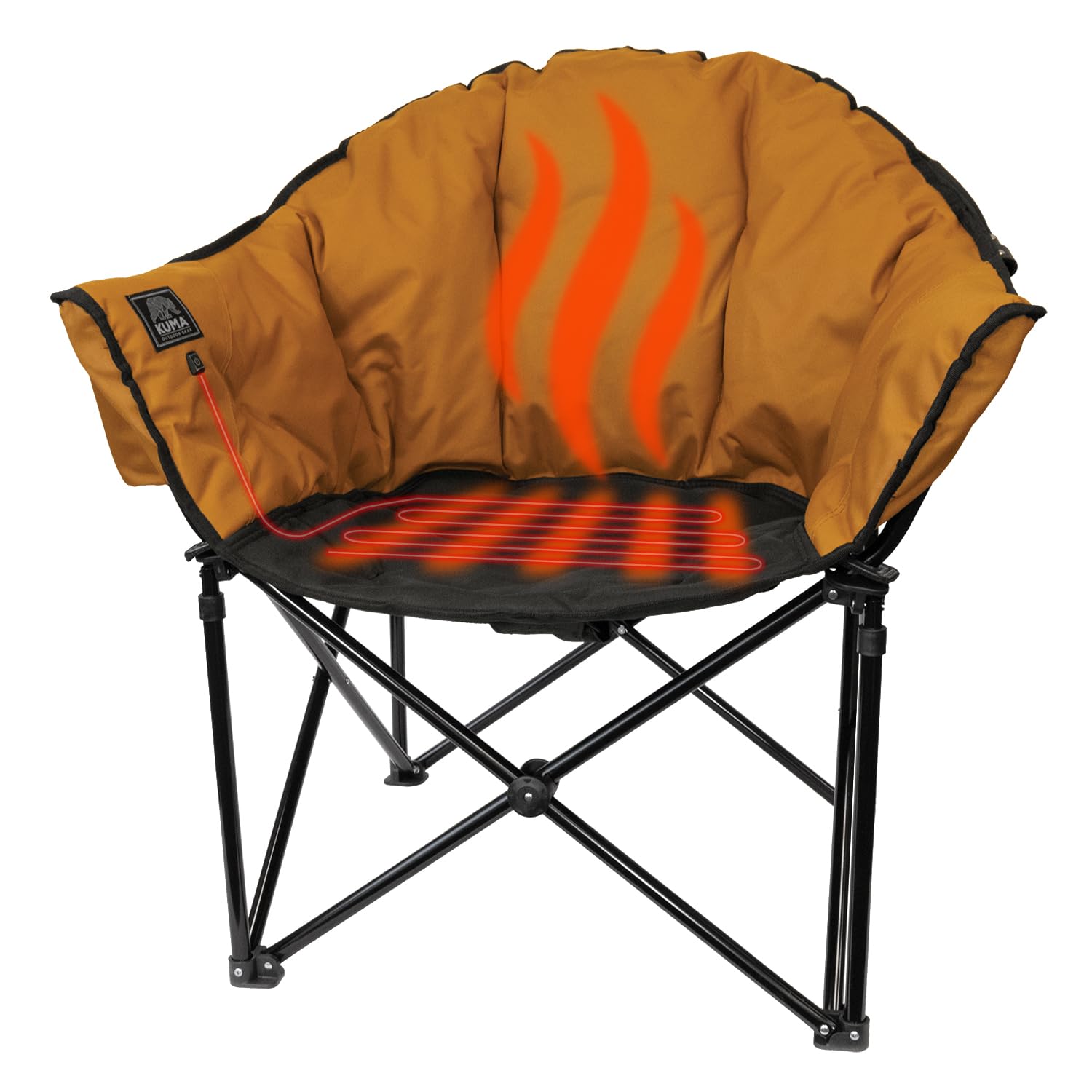Kuma Lazy Bear heated chair Sierra front view shows sturdy frame and warm seating