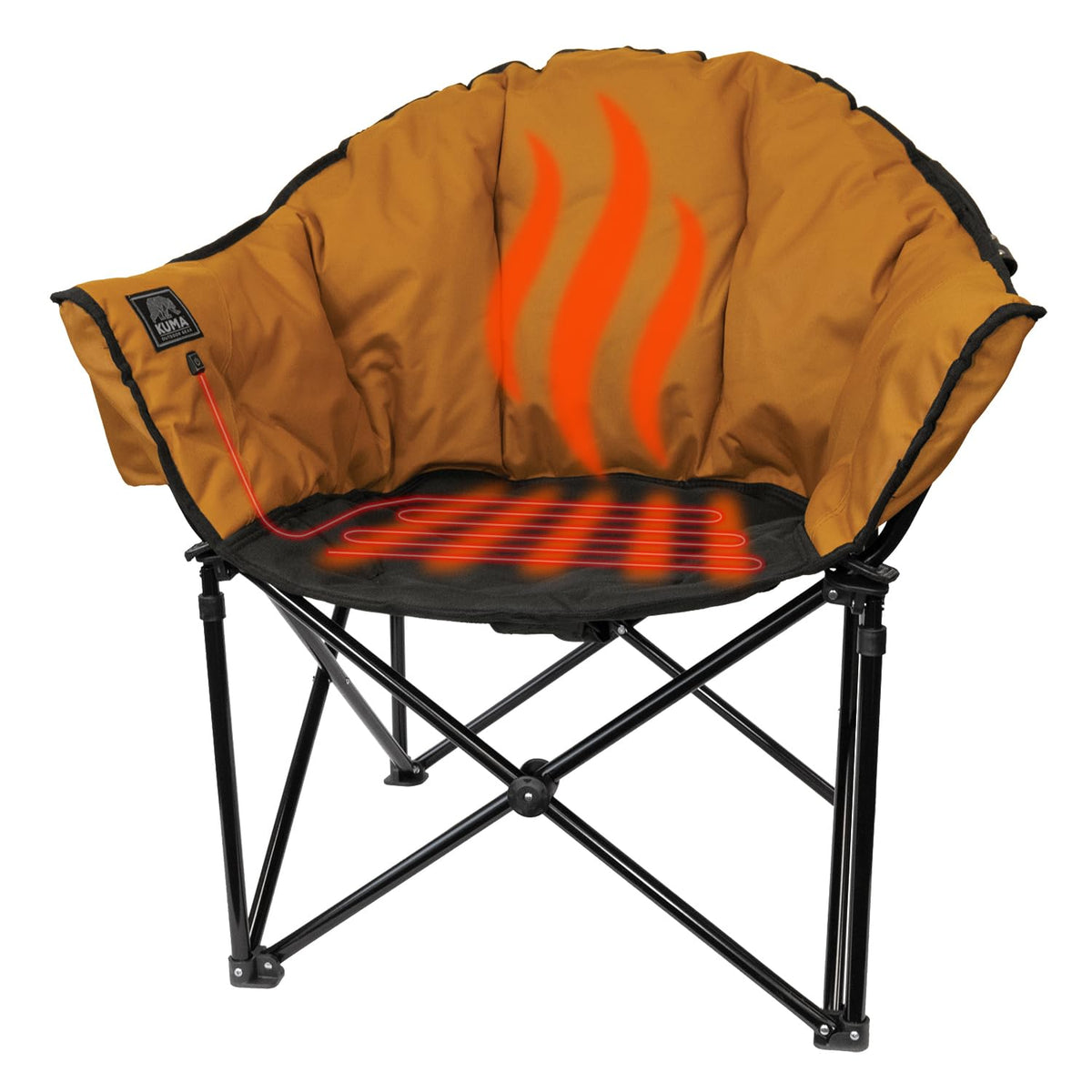 Kuma Lazy Bear heated chair Sierra front view shows sturdy frame and warm seating