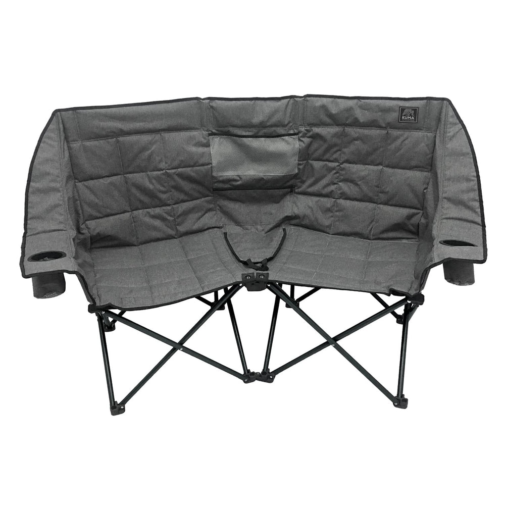 Kuma Outdoor Gear Kozy Bear Chair duo-seat setup provides comfortable shared lounging for two outdoors.