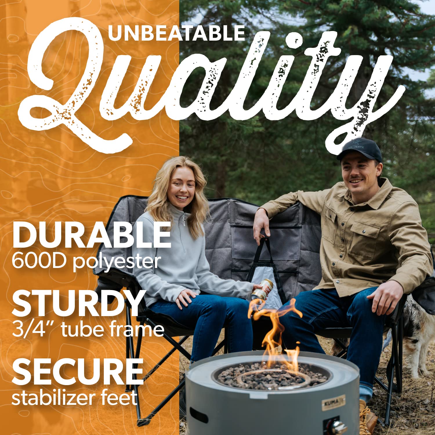 Kuma Outdoor Gear Kozy Bear Chair steel-frame design delivers sturdy support on uneven terrain.