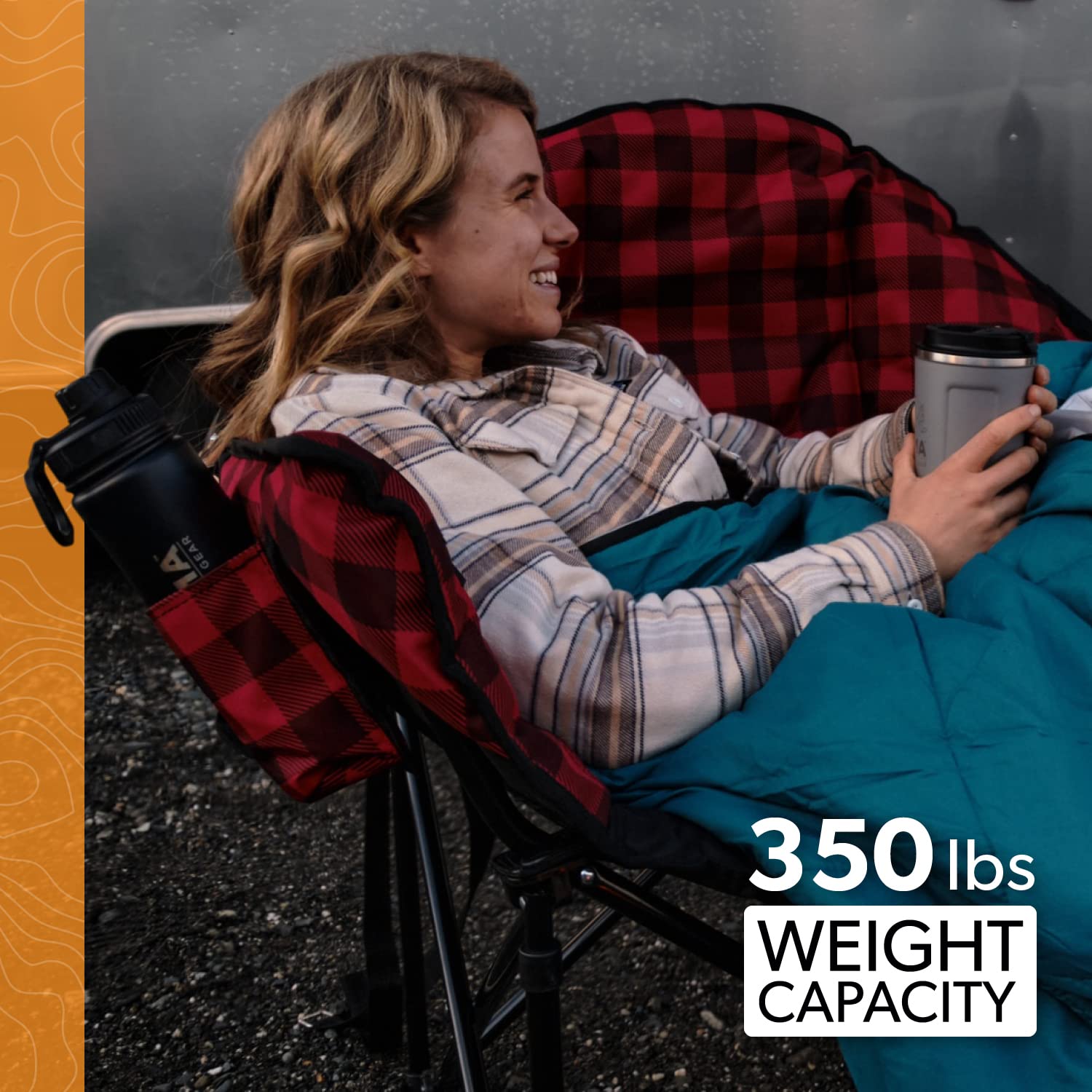 Kuma Lazy Bear Chair features side pocket for essentials at camp