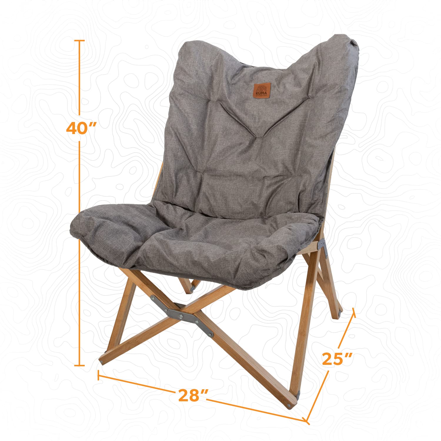 Kuma Yoho Bamboo Butterfly Chair folded for compact storage