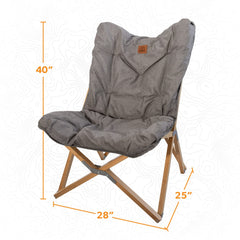 Kuma Yoho Bamboo Butterfly Chair folded for compact storage