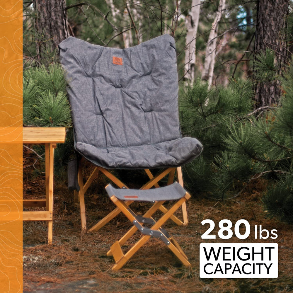 Kuma Yoho Bamboo Butterfly Chair underside pocket keeps essentials handy