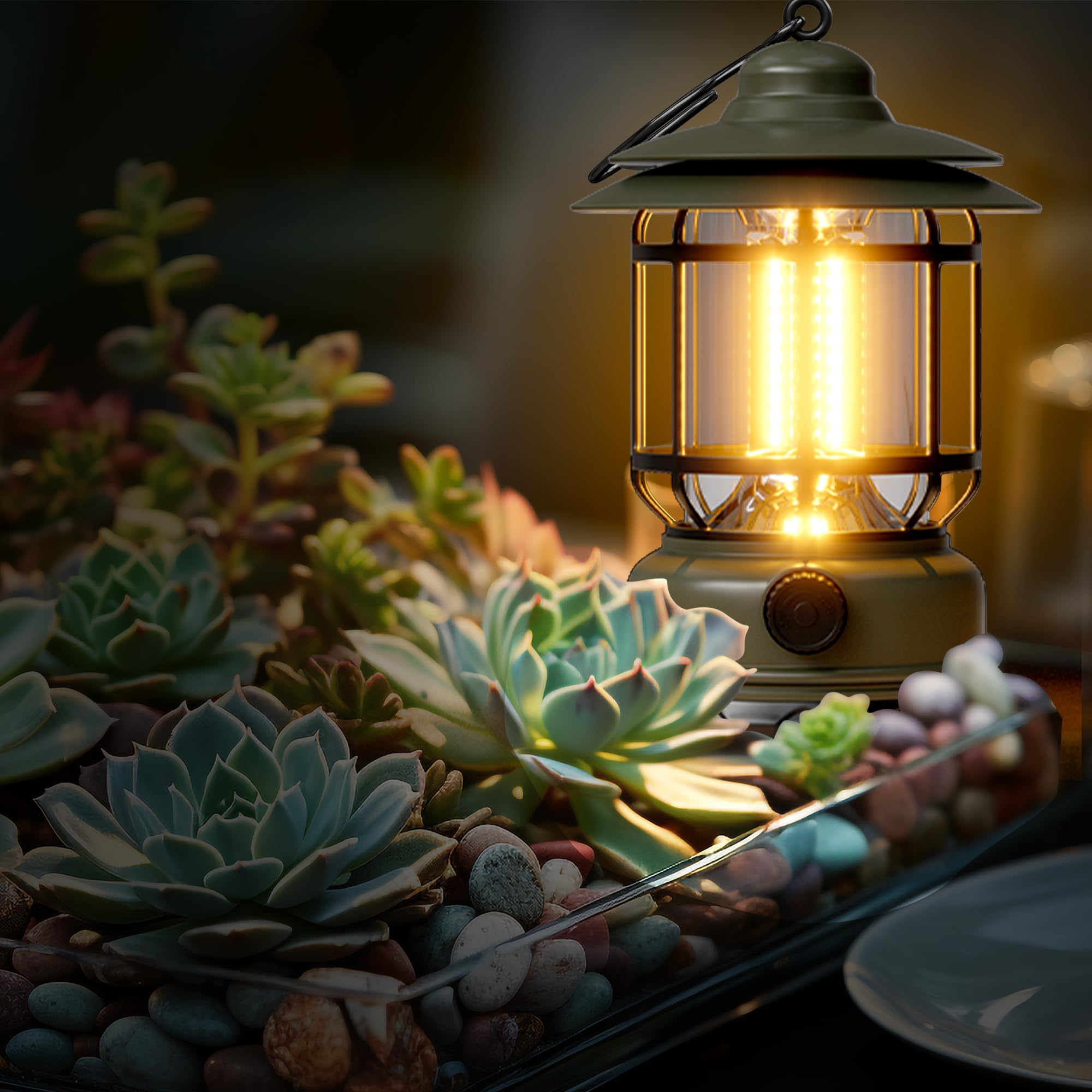 KUNDGLA lightweight lantern with collapsible hooks ready to hang anywhere.
