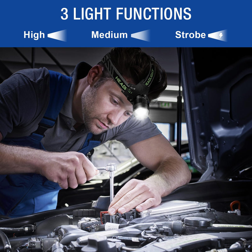 Kungf headlamp head tilt at 90 degrees for precise aiming