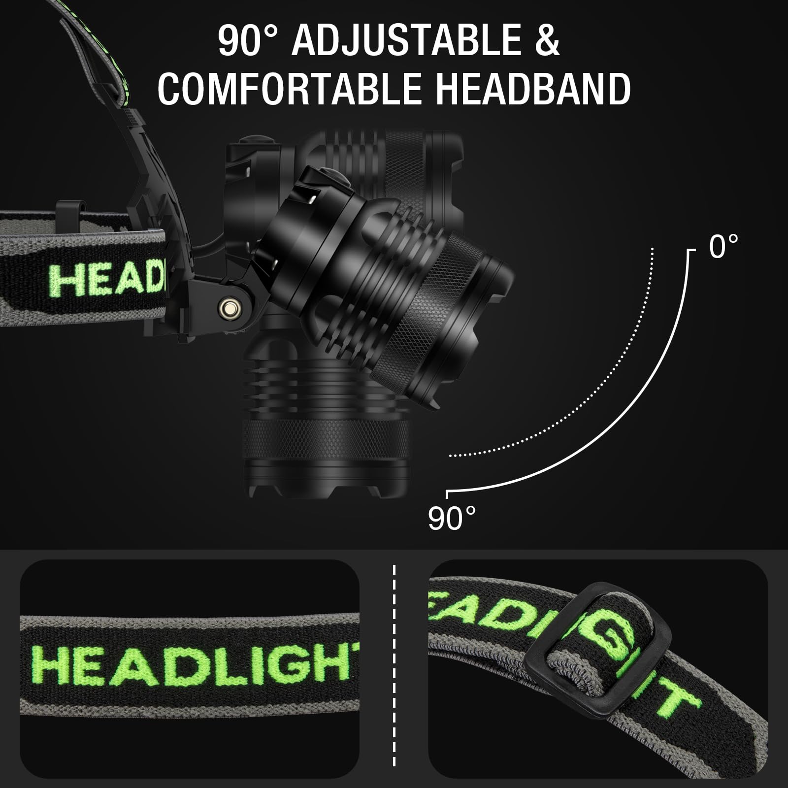 Kungf headlamp soft headband for comfortable wear